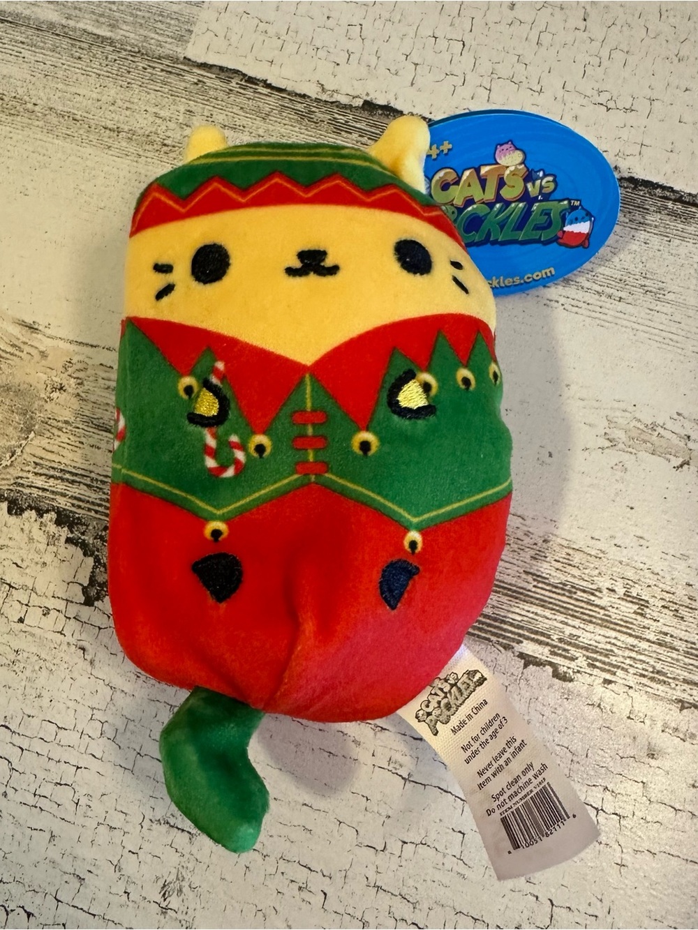 Cats vs Pickles 4" Bean-bag Plush ELFIS #444 HOLIDAYS CHRISTMAS NEW